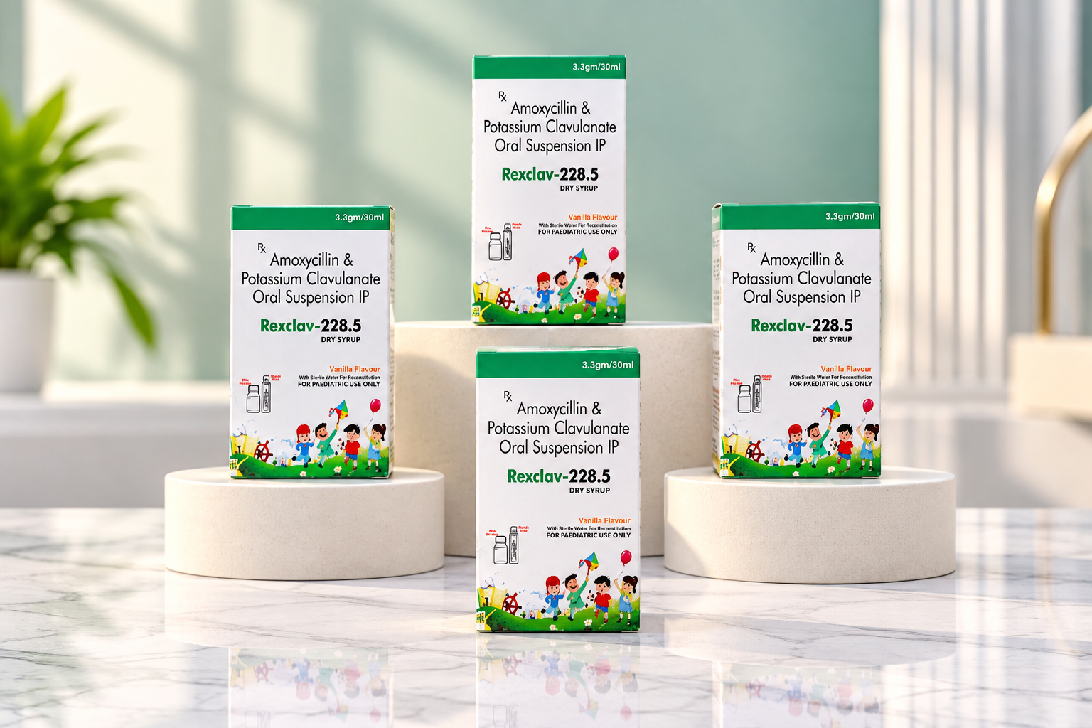 REXCLAV 228.5 - Amoxicillin & Potassium Clavulanate Oral Suspension IP REXCLAV 228.5 (Amoxicillin & Potassium Clavulanate Oral Suspension IP) - Anti-infective pharmaceutical packaging by RexCure Pharma
